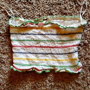Vintage Free People rainbow tube top M